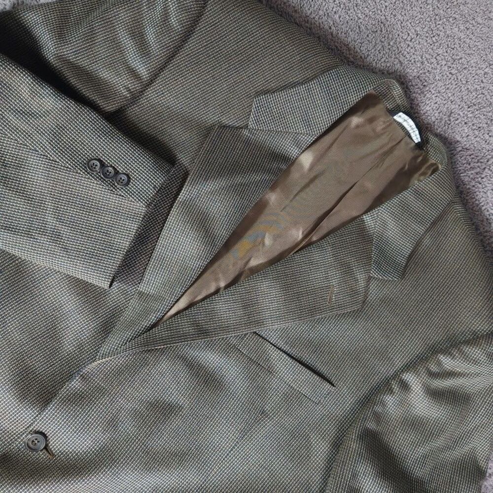 Coppley Silk Wool Blend Sports Coat Mens 46R Tan Brown Blazer Stelzig Of Texas